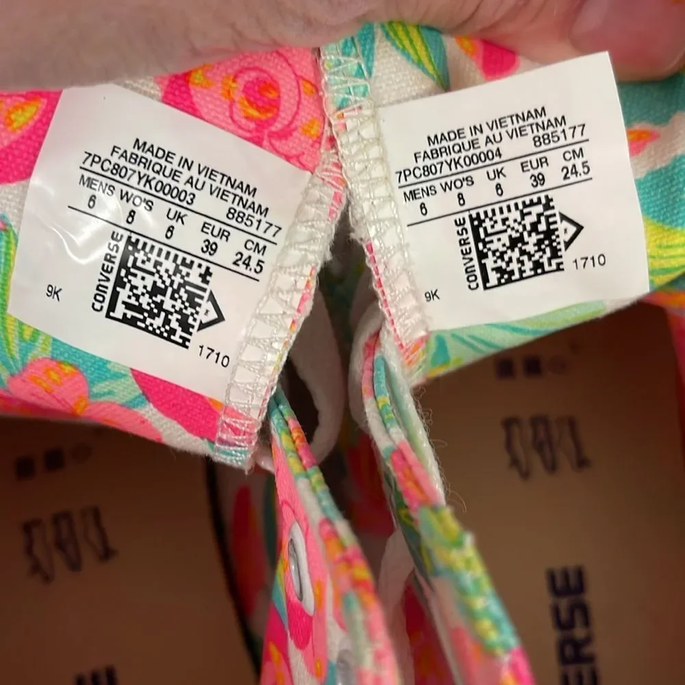 Converse Chuck Taylor All Star Canvas UNISEX HIGH TOP SHOE Neon Floral Rose 8